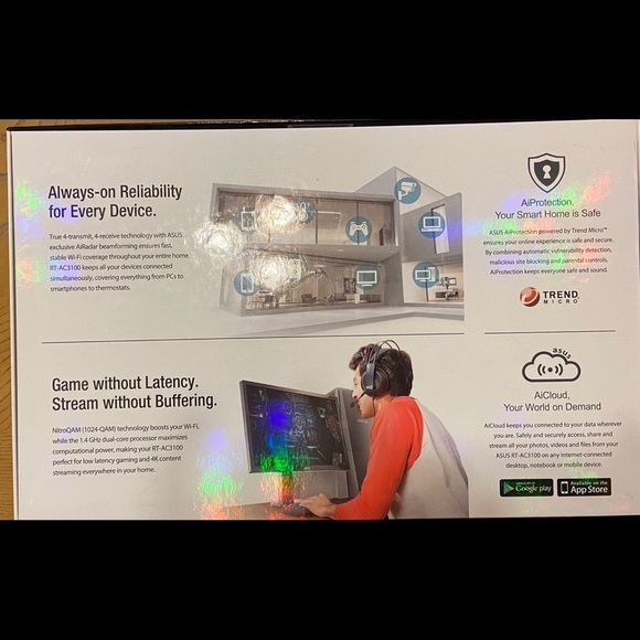 ASUS WiFi Router (RT-AC3100) comes in the original box, and looks like new. - Picture 4 of 11